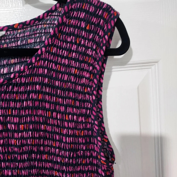 Kohl's Croft & Barrow Navy Color Dash Print Challis Midi Dress in PXL - Picture 6 of 9